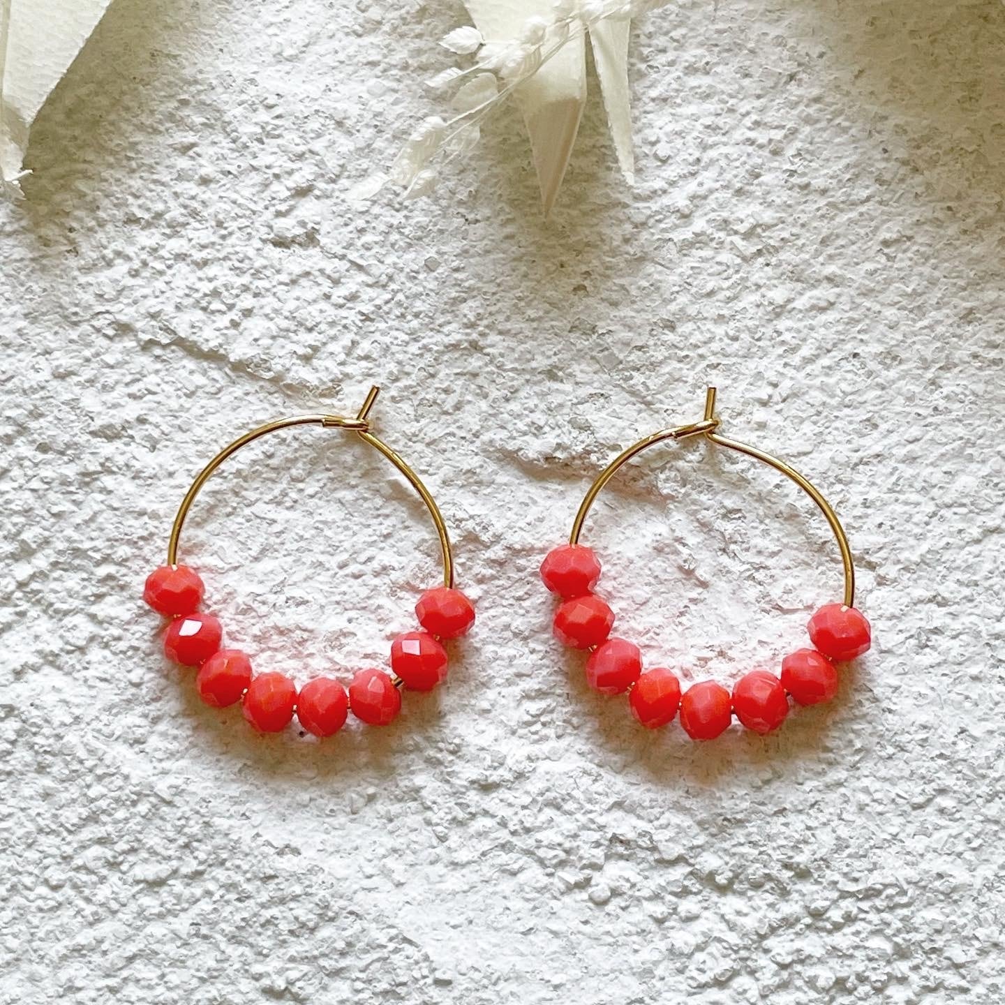 ビーズフープピアス OR | cenanjewelry