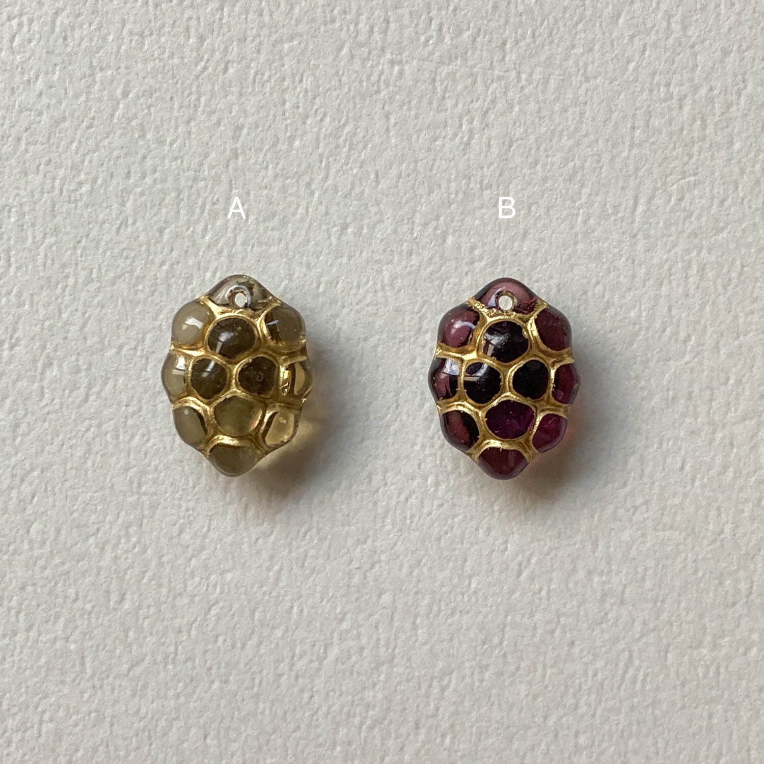 ぶどう風チェコガラスチャームパック（4p） | Dua-アクセサリーパーツ