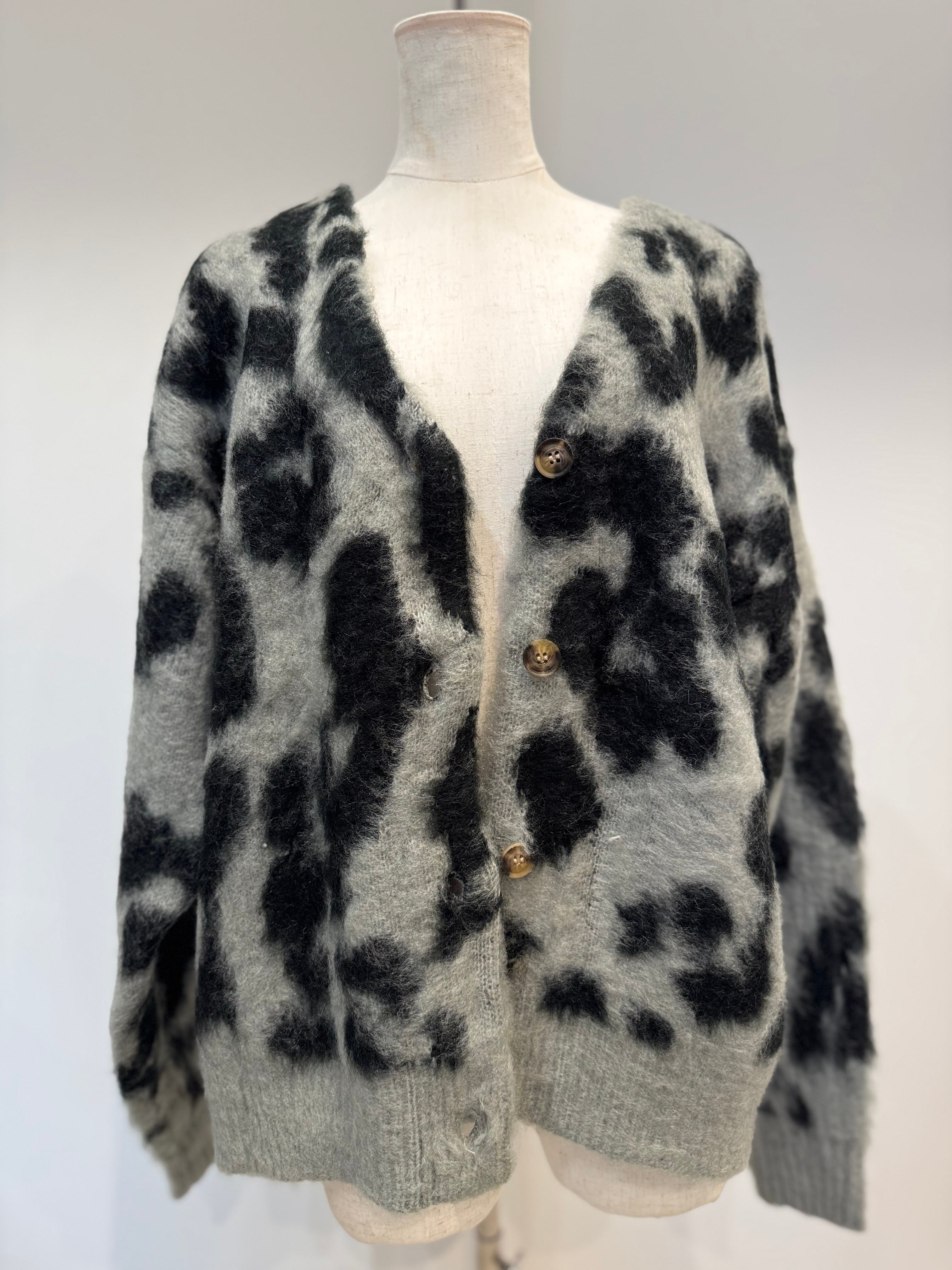 【SELECT】レオパード柄ニットカーディガン