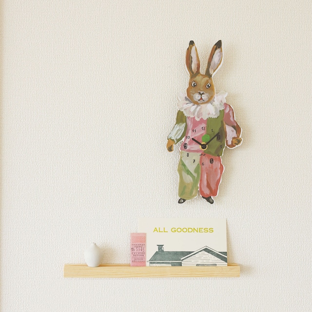 【再入荷！】ナタリーレテ(NathalieLete) Diecut clock rabbit 掛け時計　うさぎ　ラビット