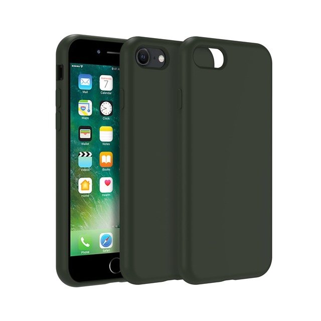 PINLISHENG iPhone se2/se3 ケース いPhone 7/8 スマホケース ハイブリッドシリコン(インクグリーン)