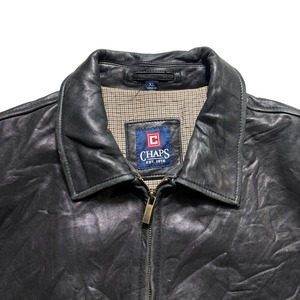 vintage CHAPS black leather drizzler jacket