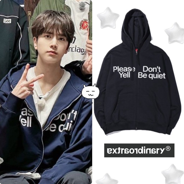 ★THE BOYZ ヨンフン 着用！！【EXTRAORDINARY】DOUBLE MEANING HOODIE  ZIP-UP NAVY