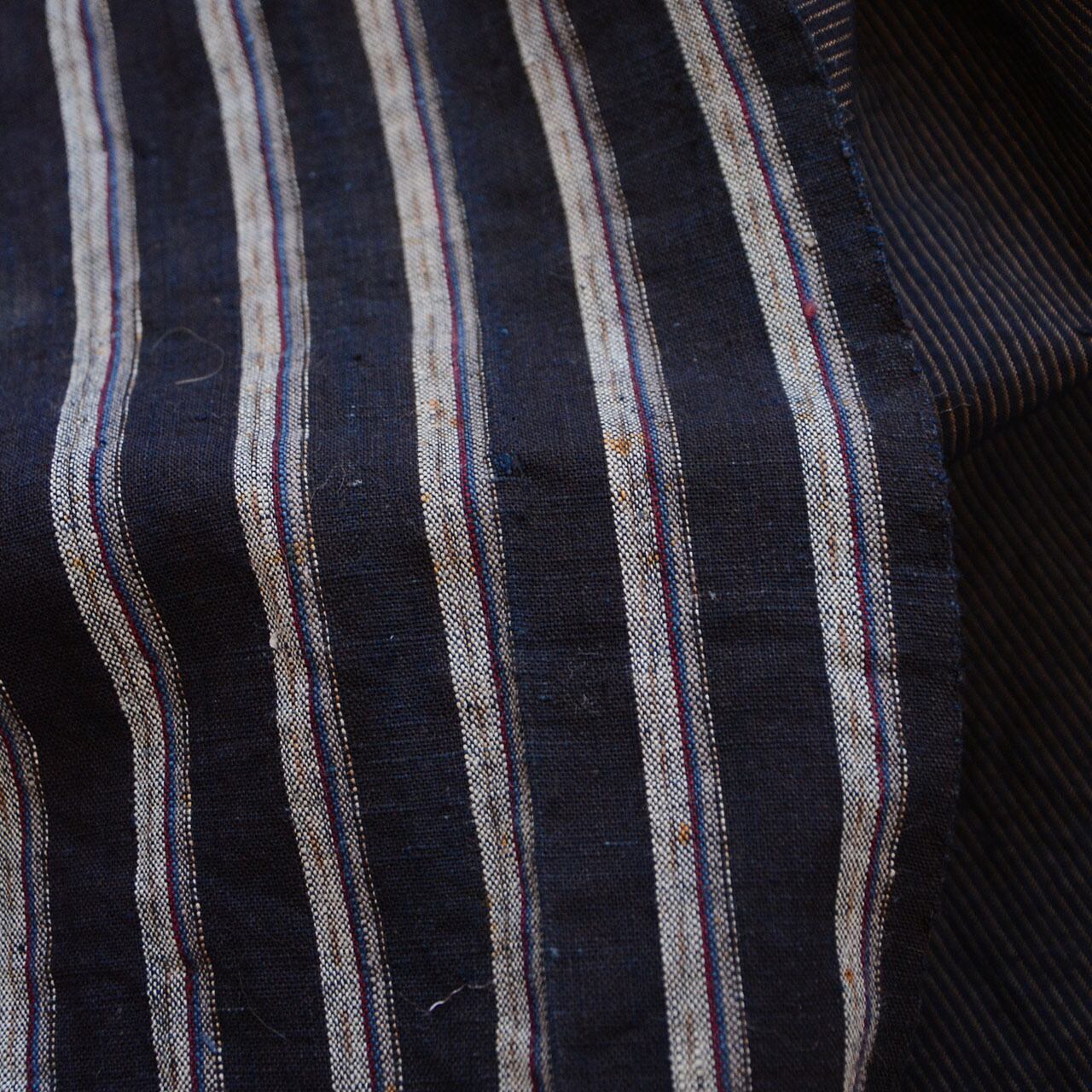 古布リメイク 型染 藍染木綿 雪ん子絣 パッチワークベスト プル