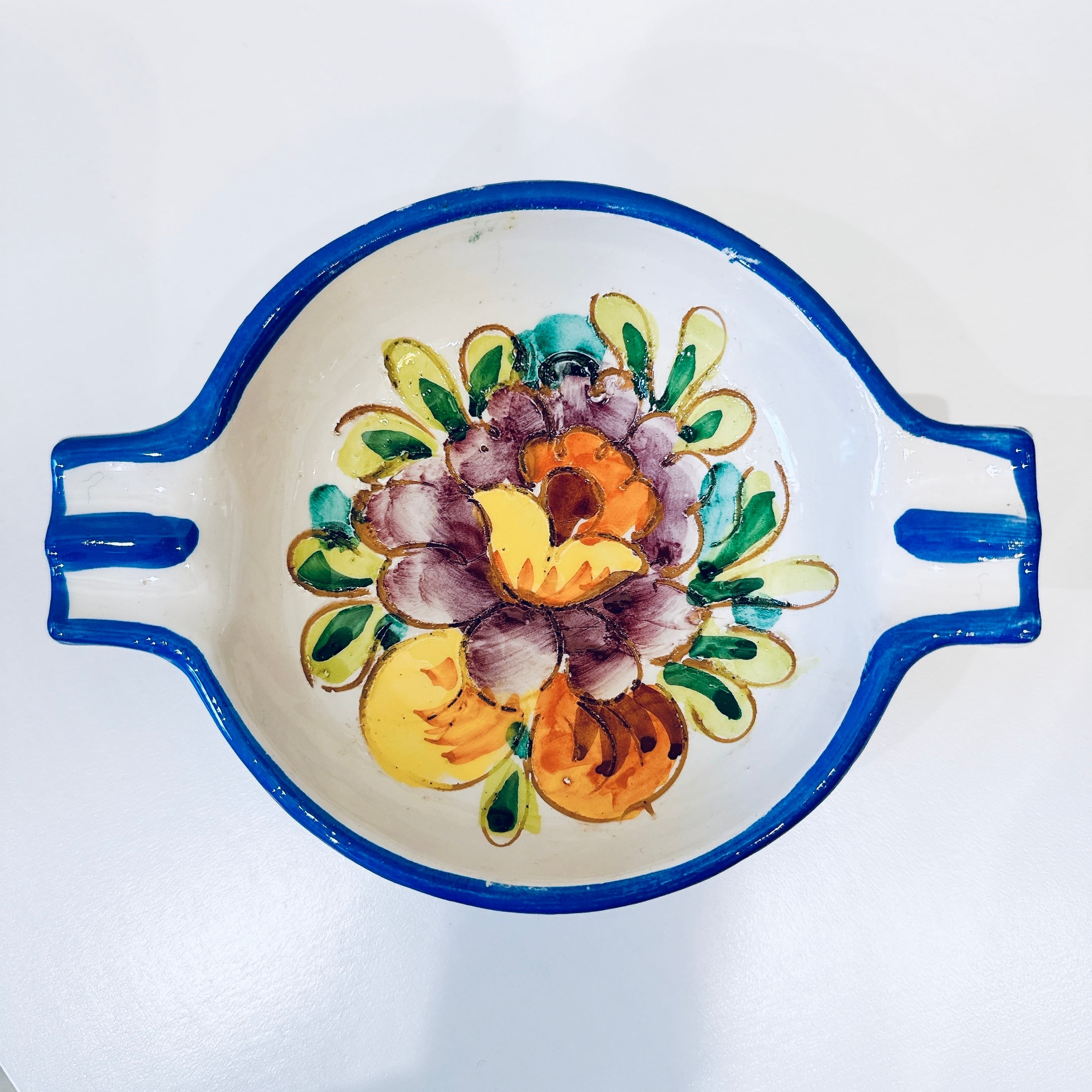 【宅配先限定】イタリー製灰皿 NEXtyle（ネクスタイル）｜灰皿・フリートレー 金線ルリ 長皿S 106×78