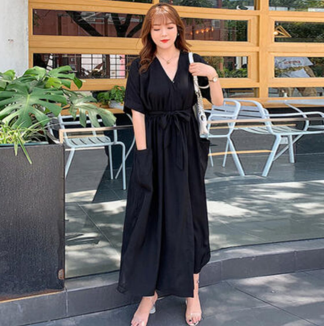 ゆったり 体型カバー 大きいサイズ XL 2XL 3XL ワンピース ロング丈 
