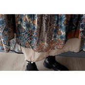 パッチワーク ティアード ロングスカート  00384