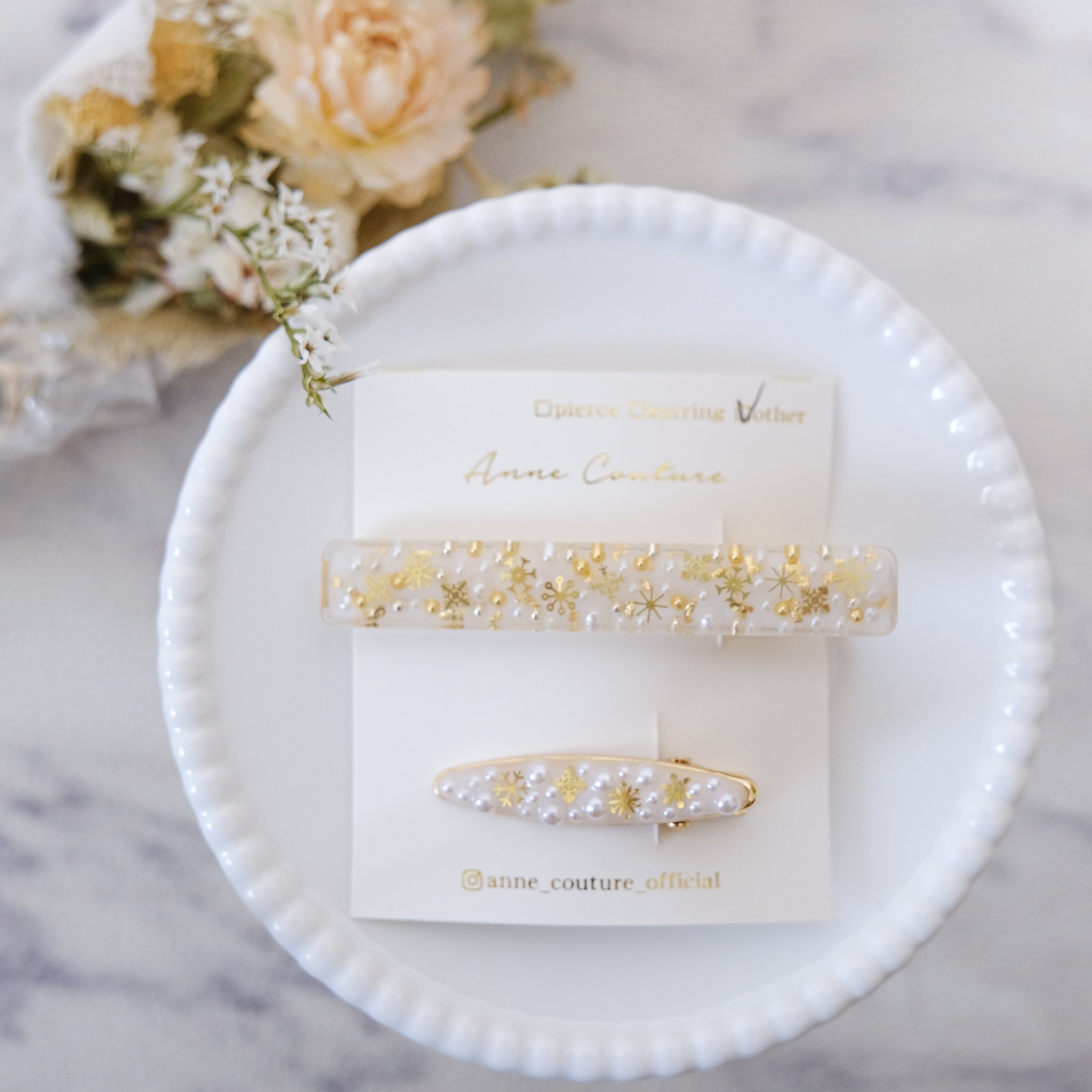 ⓝⓔⓦ【雪の結晶トリプル】ベビーヘアクリップ　キッズヘアクリップ　ヘアゴム ⓝⓔⓦ【雪の結晶トリプル】ベビーヘアクリップキッズヘア