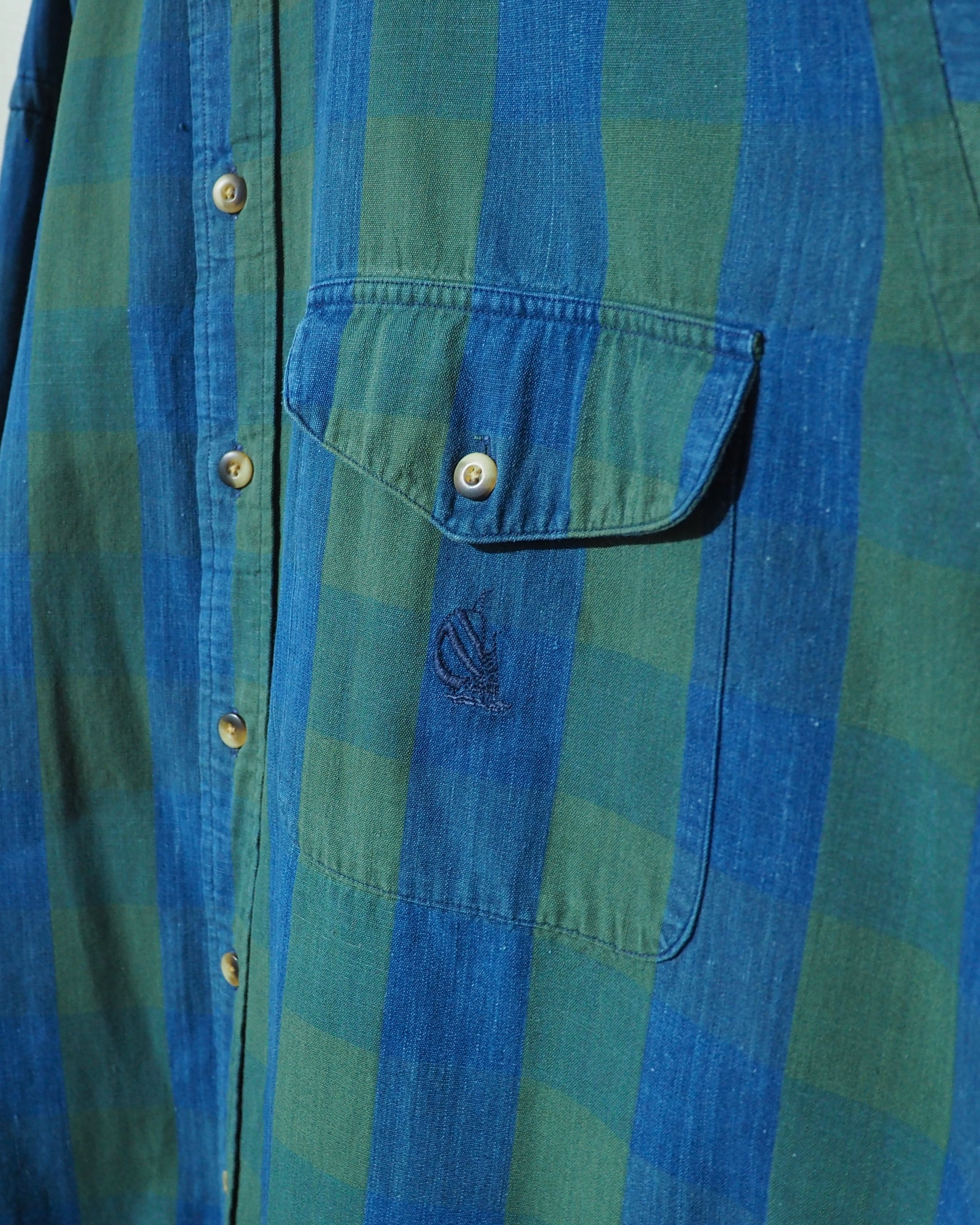 1990s " Old Nautica " Beautiful Buffalo check pattern vintage loose Button Down shirt