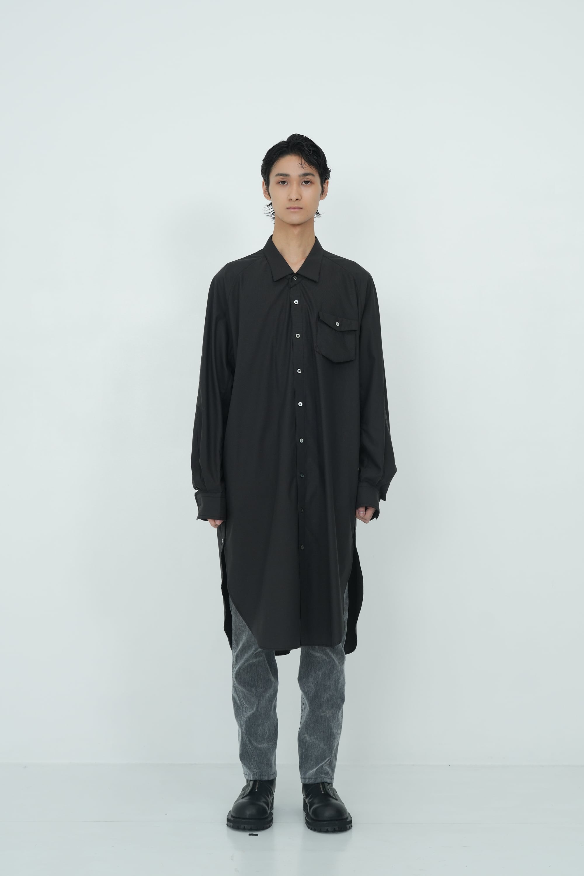 26AW | MEN】Tamme タム / LOOSE NECK LONG SHIRTS / シャツ 26A0387