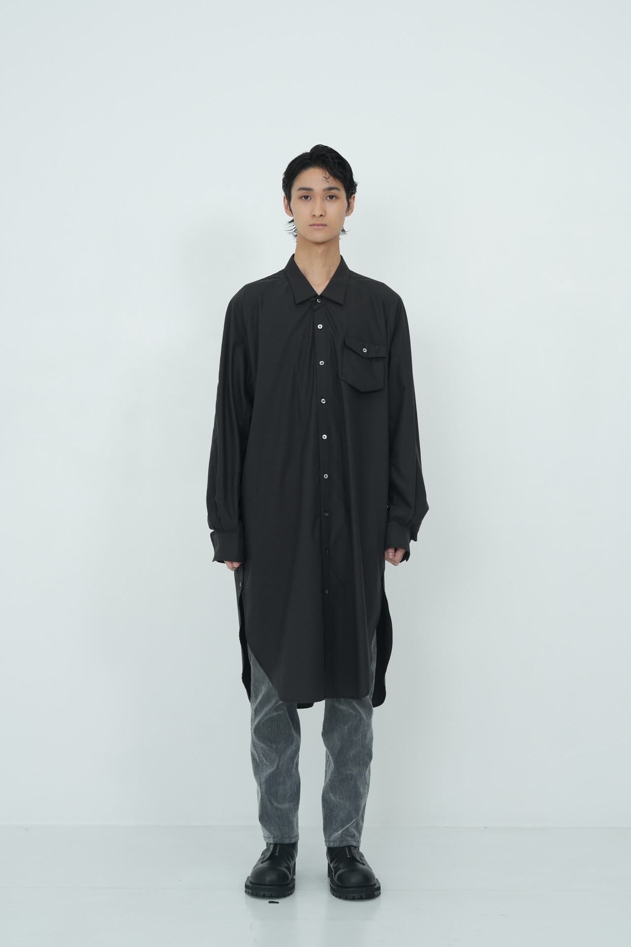 【26AW】Tamme タム / LOOSE NECK LONG SHIRTS / シャツ - 2