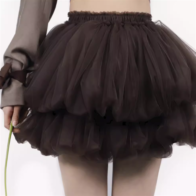 【Tea Tree】2段ボリュームチュールスカート　6color　10833