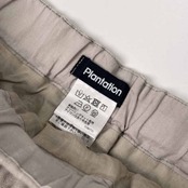 麻100% Plantation プランテーション リネン ギャザー ロング スカート サイズ M /ライトグレー系/レディース