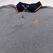 Munsingwear マンシング ウェア ペンギン刺繍 半袖 ポロシャツ L /メンズ/ゴルフ/ネイビー×オレンジ/日本製