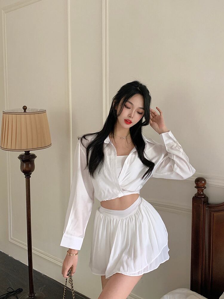 ブラックハイウェストウェストシャツ スタイルプリーツスカート サマー ロング 夏物 ブラックストロベリース81537923699