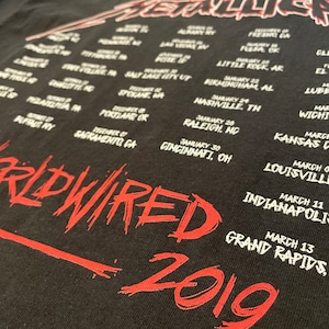 【METALLICA】希少 オフィシャル バンドTシャツ バックプリント 2018年 WORLDWIRED TOUR ツアーTシャツ メタリカ Lサイズ US古着 アメリカ古着