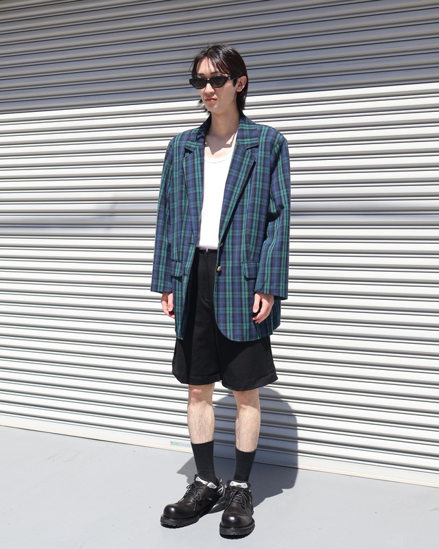 oversize single check tailored jacket