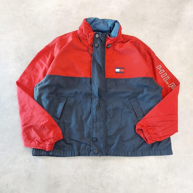 トミーヒルフィガー ジャケット ブルゾン 古着 フラッグ XL 赤紺 16500