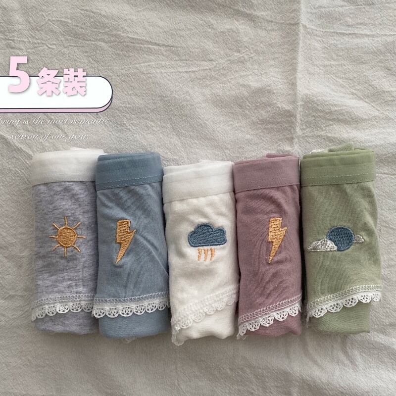 女性の下着、女性の綿の抗菌学生、高くてかわいい漫画のeseスウェットパンツ、5パック 1号婦人62150450834
