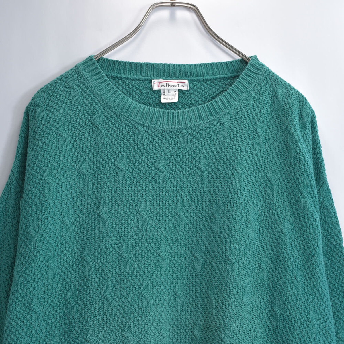 90s アメリカ製 Talbots タルボット コットン ニットプルオーバー 