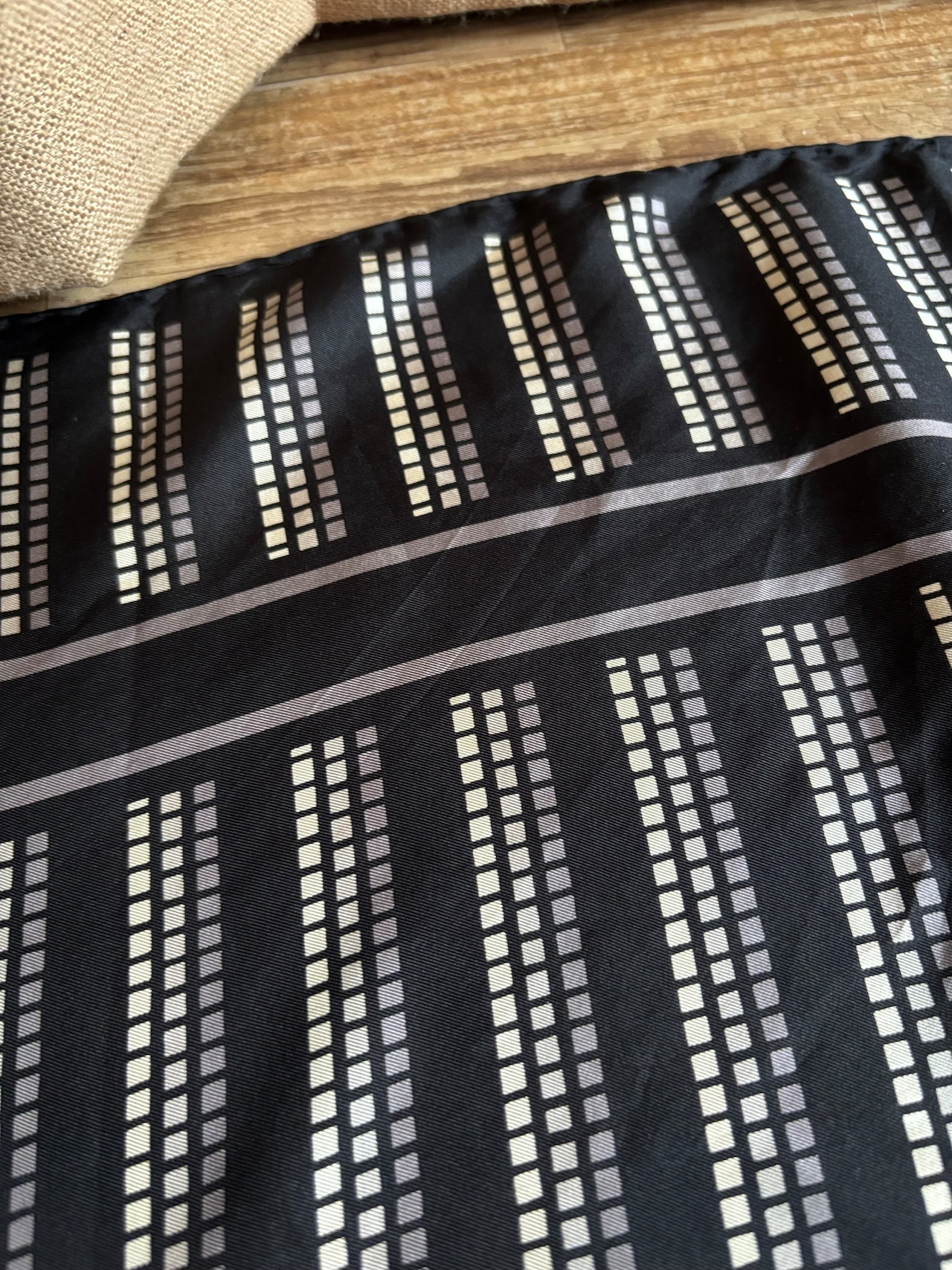 geometric stripe silk scarf-5153-8