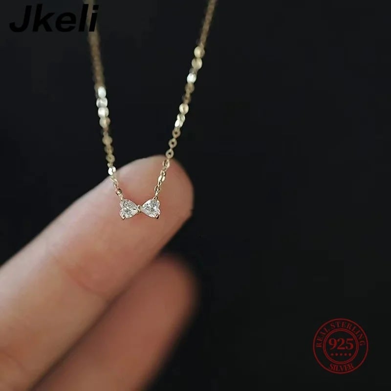 小さな約束~スパークリングリボンネックレス♥LB026