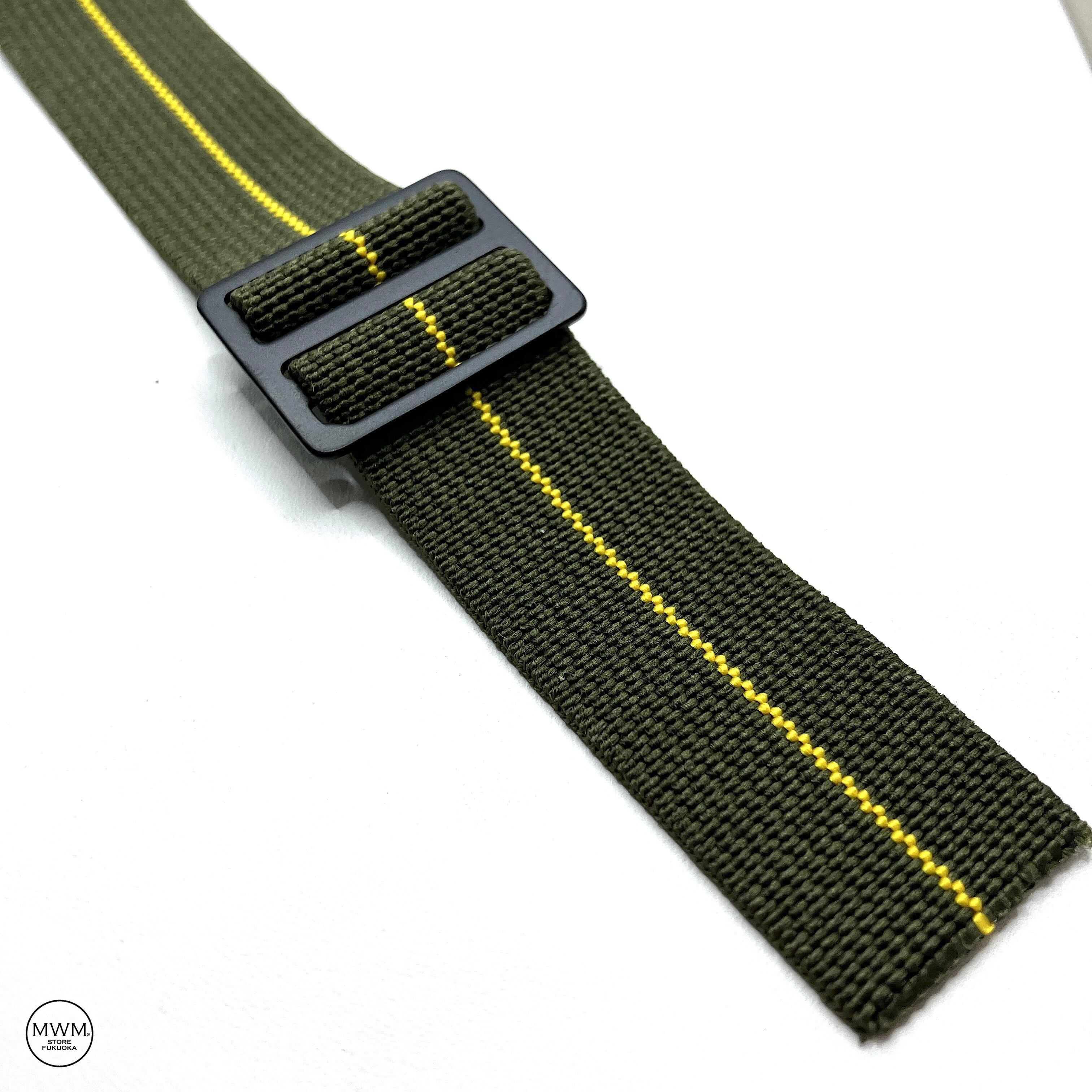 パラトルーパーPVDストラップ カーキ・グリーン/イエロー 24mm 腕時計