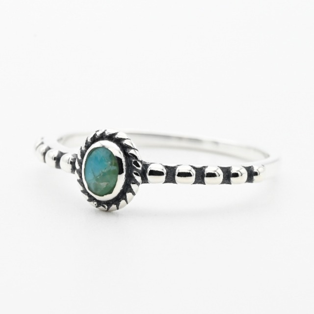 Turquoise Accent Beaded Arms Design Ring #15.5 / Denmark