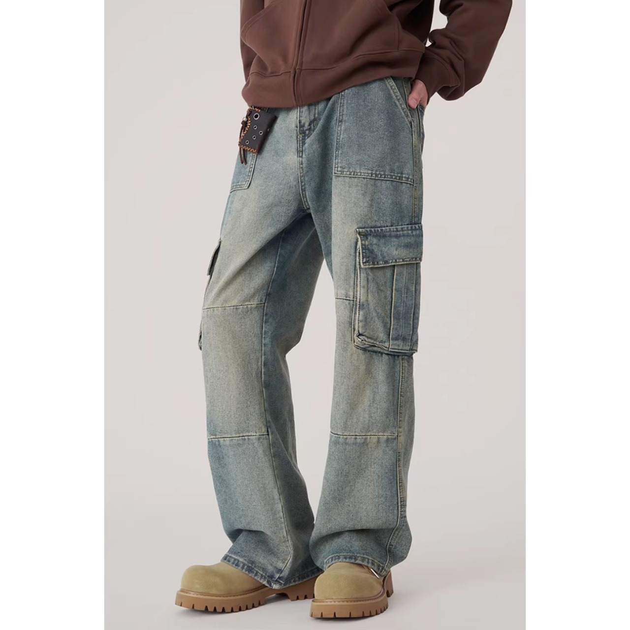 カーゴポケット フルレングスデニムパンツ af0457