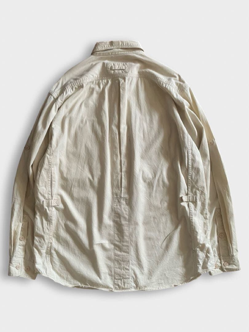 90s ExOfficio エクスオフィシオ クリーム 生成り 無地 長袖シャツ 90s ExOfficio エクスオフィシオ クリーム 生成り 無地 長袖シャツ