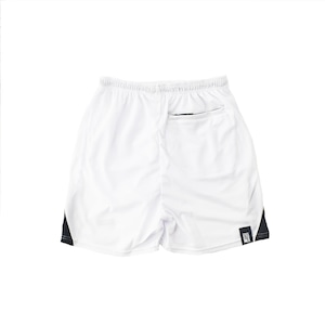 Triangle logo Side cut mesh shorts : ホワイト