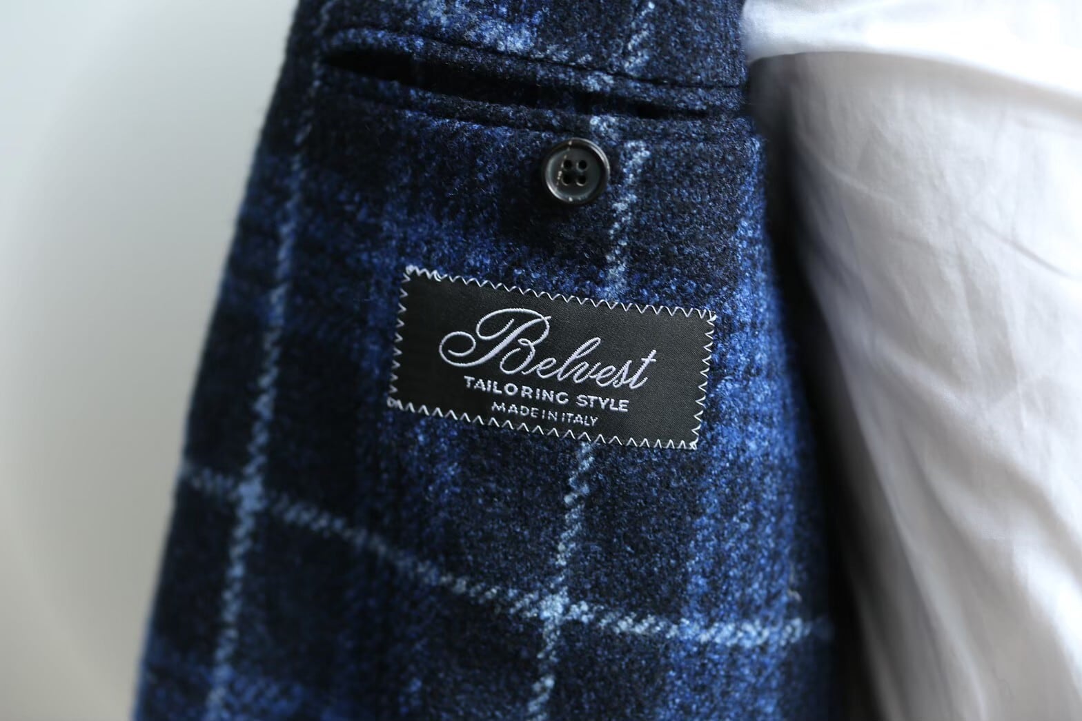 Belvest】2000's ライトツイードジャケット 黒タグ Size: 46 / Vintage