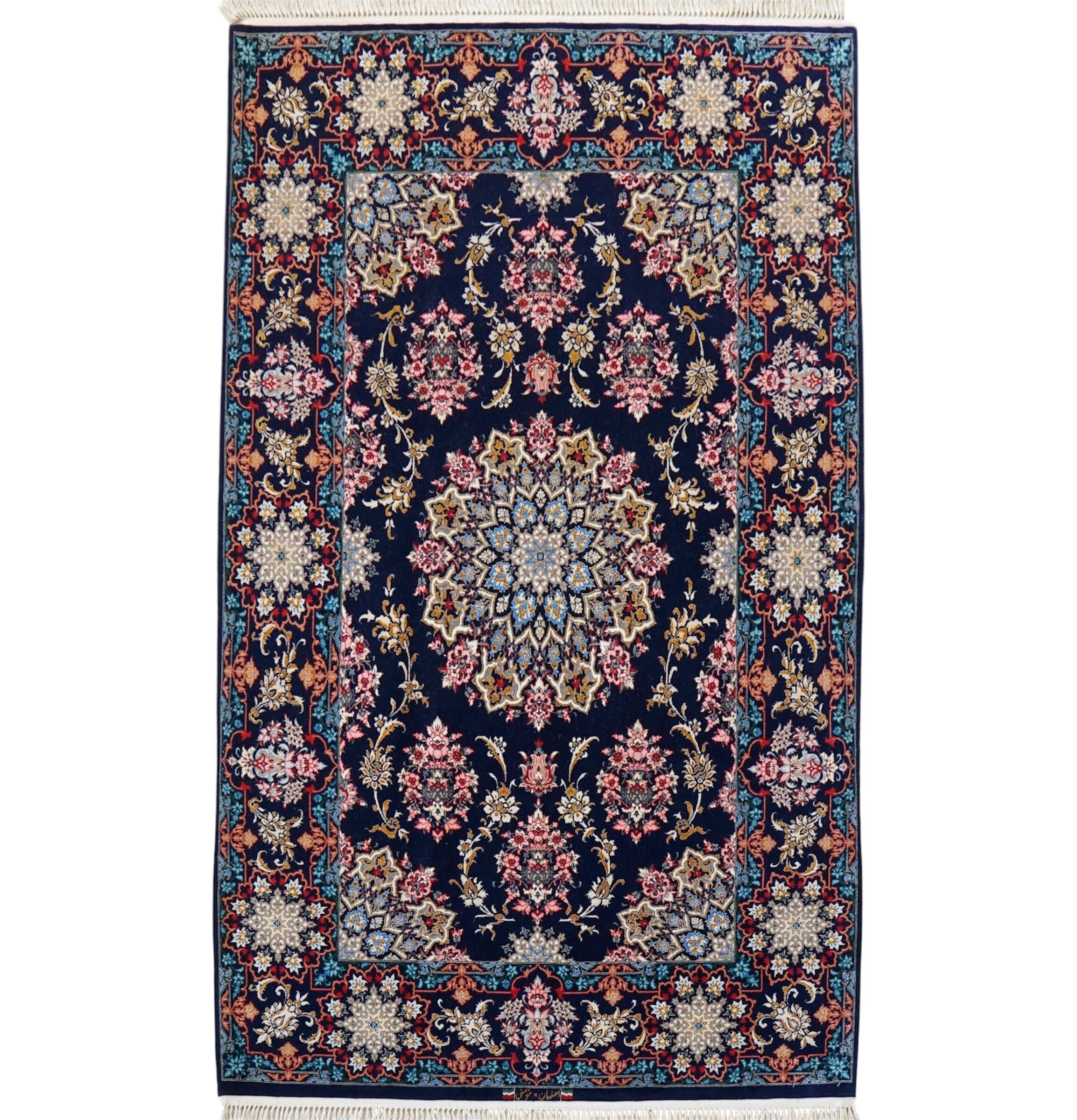 ペルシャ手織りカシュクリギャッベ 93×74cm｜風景画のような天然染料