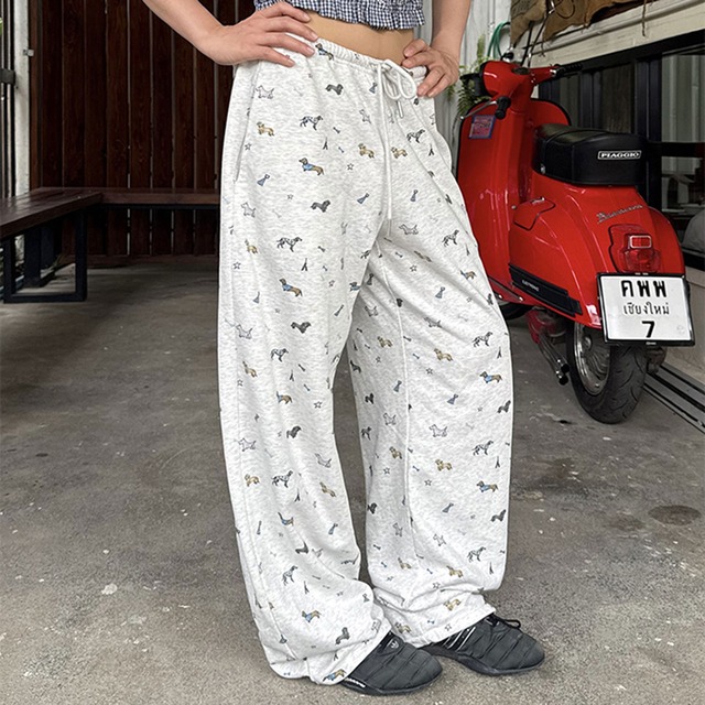 ドッグモチーフパターンパンツ   R00566