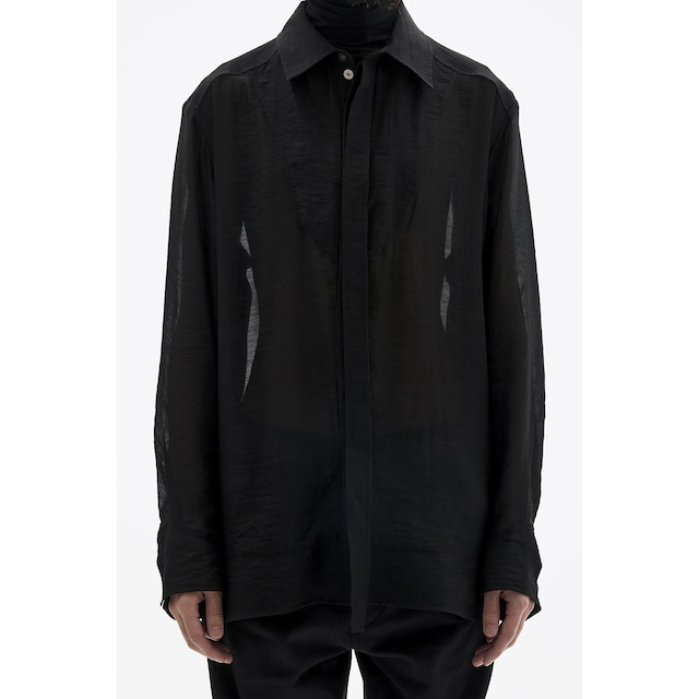 [ Professor.E ](プロフェッサーイー) 24SS-PE-LSH-01 TRANSLUCENT TUNIC (black)