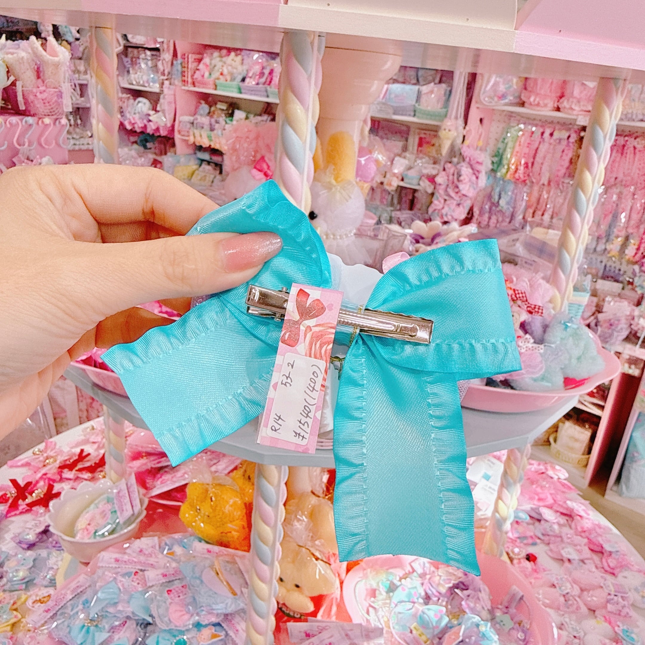 【R14】53-2ポニーリボンヘアクリップ