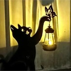 シルエットキャットランタン 芝生ランプ ソーラー アウトドア防水ランプ 庭 置物