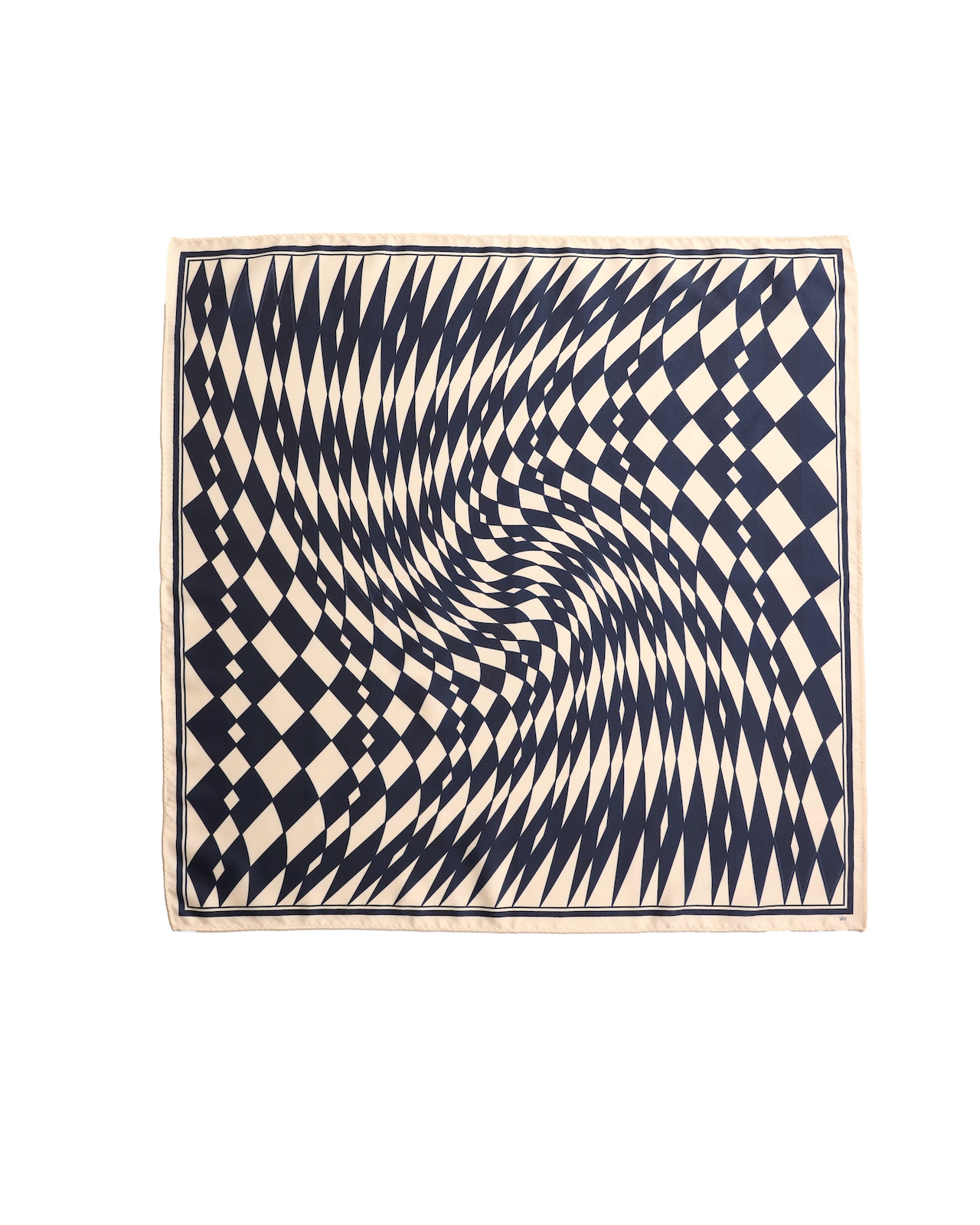 WV / Checkerboard Scarf - Navy x Ivory