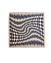 WV / Checkerboard Scarf - Navy x Ivory