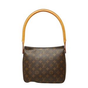 ルイ ヴィトン モノグラム ルーピングMM ショルダーバッグ ハンドバッグ M51146 ブラウン PVC レザー レディース LOUIS VUITTON 中古