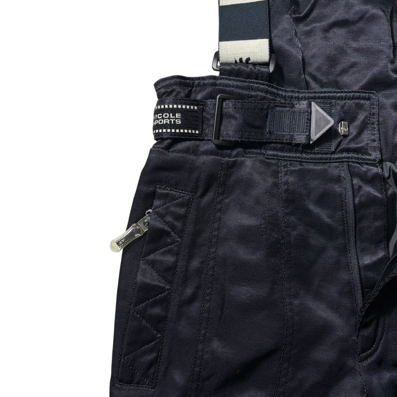 vintage NICOLE SPORTS black nylon padding overalls