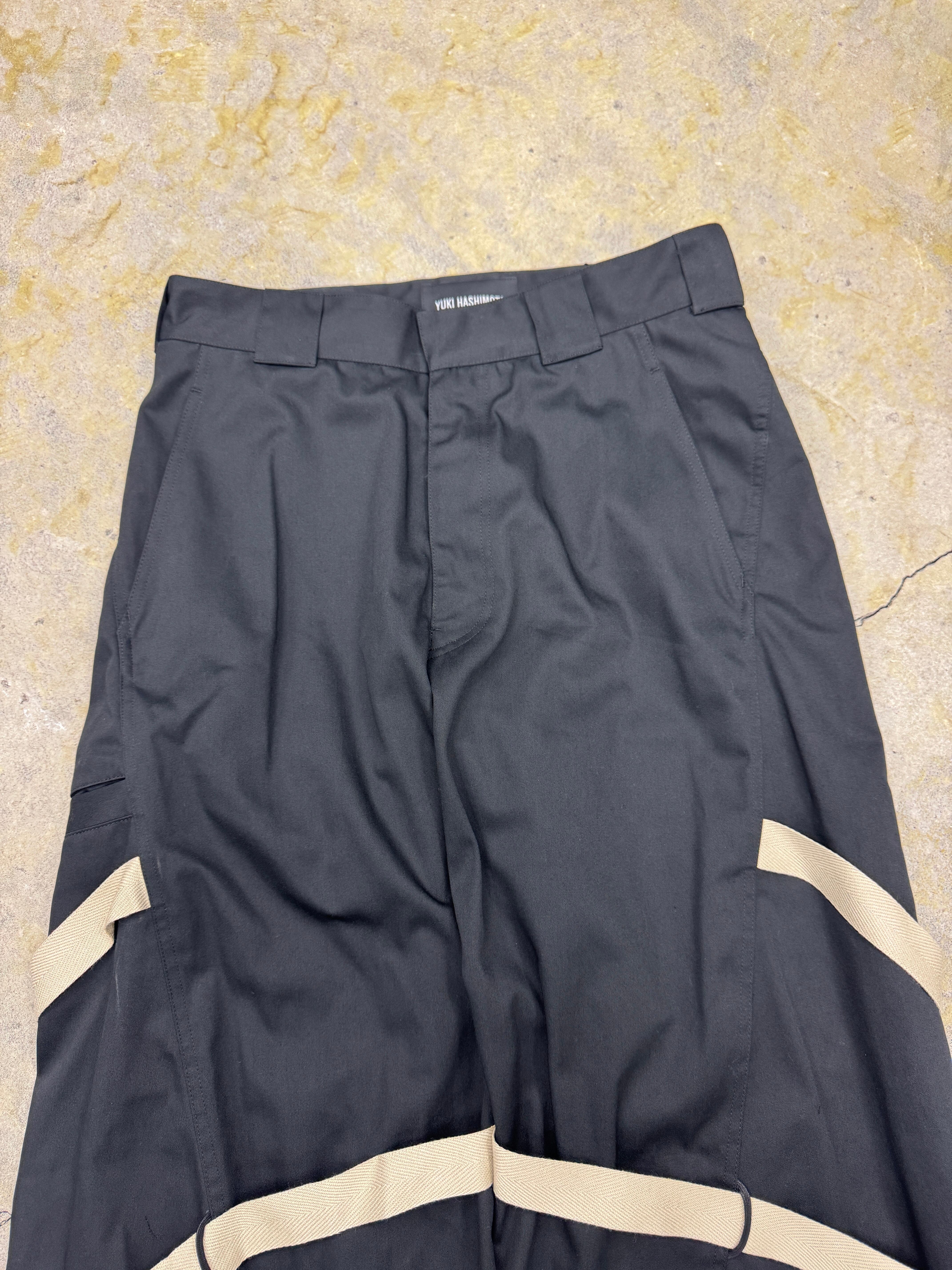 YUKI HASHIMOTO | TWISTED BONDAGE WORK PANTS | BLACK | HOWDAY