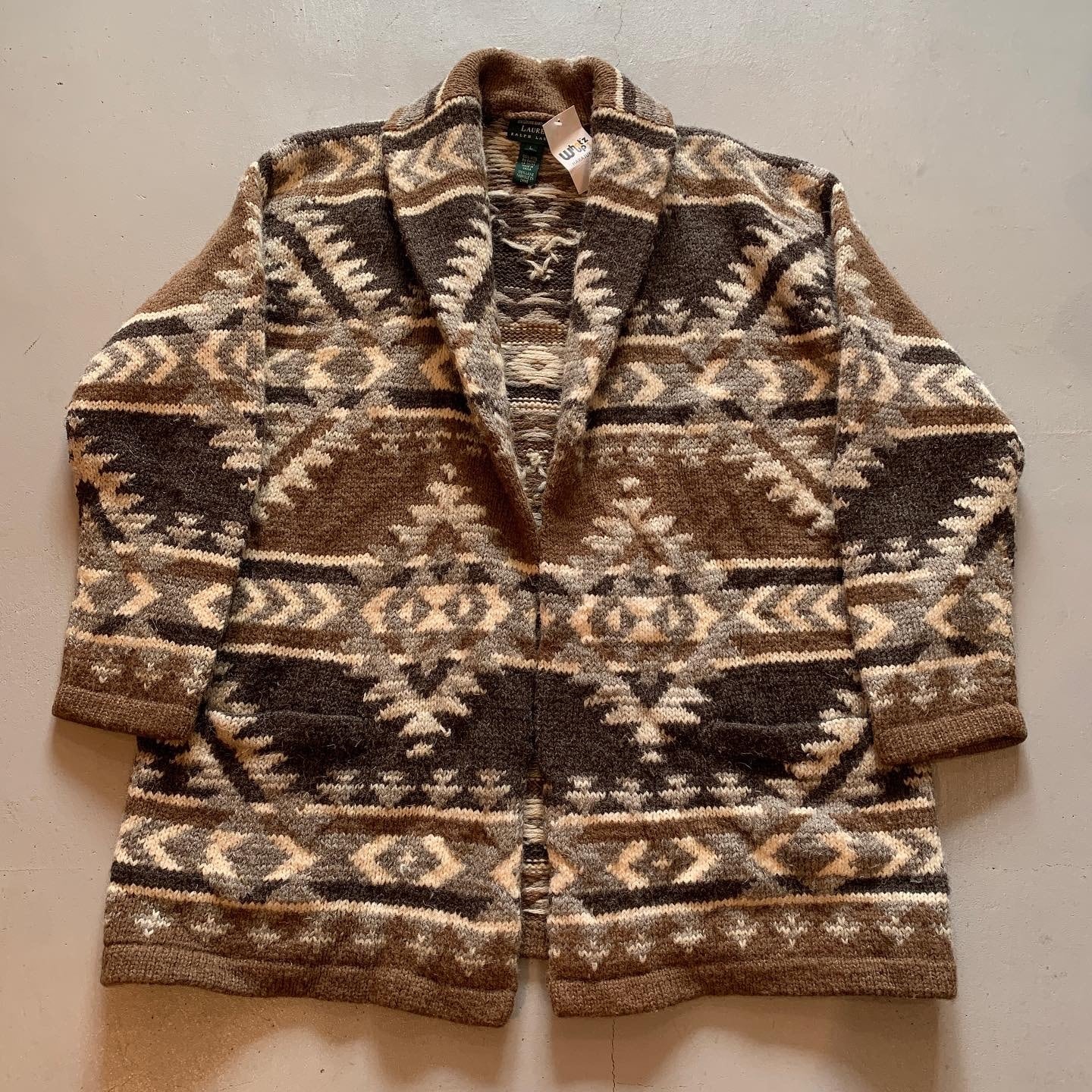 90s〜 Ralph Lauren native pattern wool gown jacket【高円寺店 