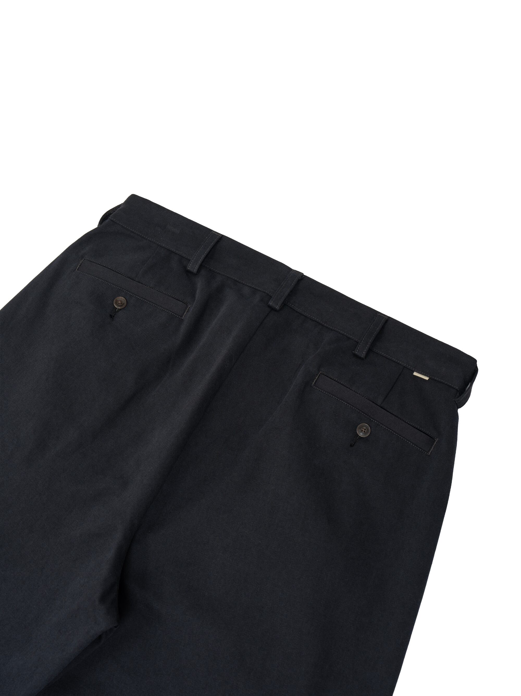 Cotton 2tuck Washed Chino Pants (black) | OVY