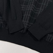 BURBERRY GOLF バーバリー ゴルフ チェック柄 ハーフジップ ウールニットセーター サイズ LL /メンズ/ブラック/三陽商会/裏地付き