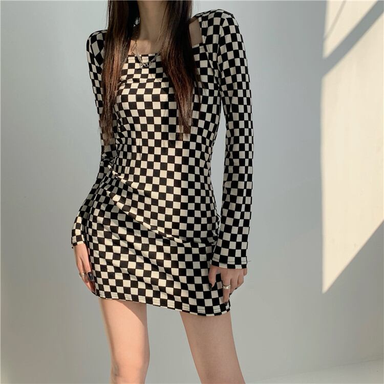 簡単でおしゃれに見える服みつけた セクシー スリム タイトスカート 長袖 ワンピース 受け取って腰