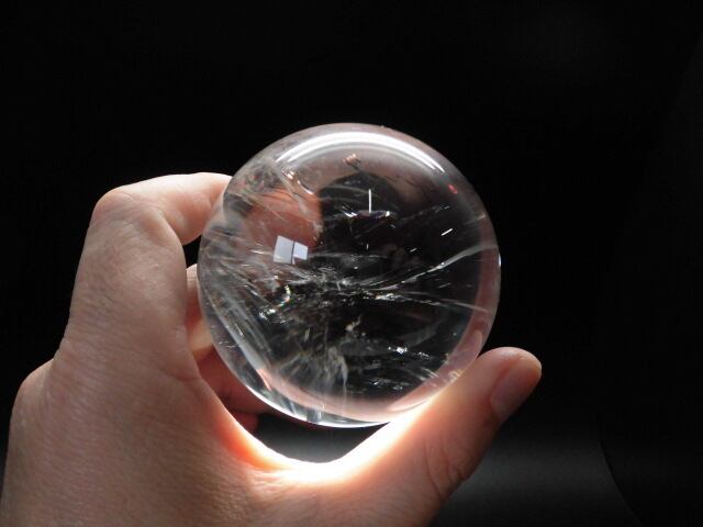 【送料無料】【高品質】72mm ブラジル産天然レインボー水晶玉 no.5