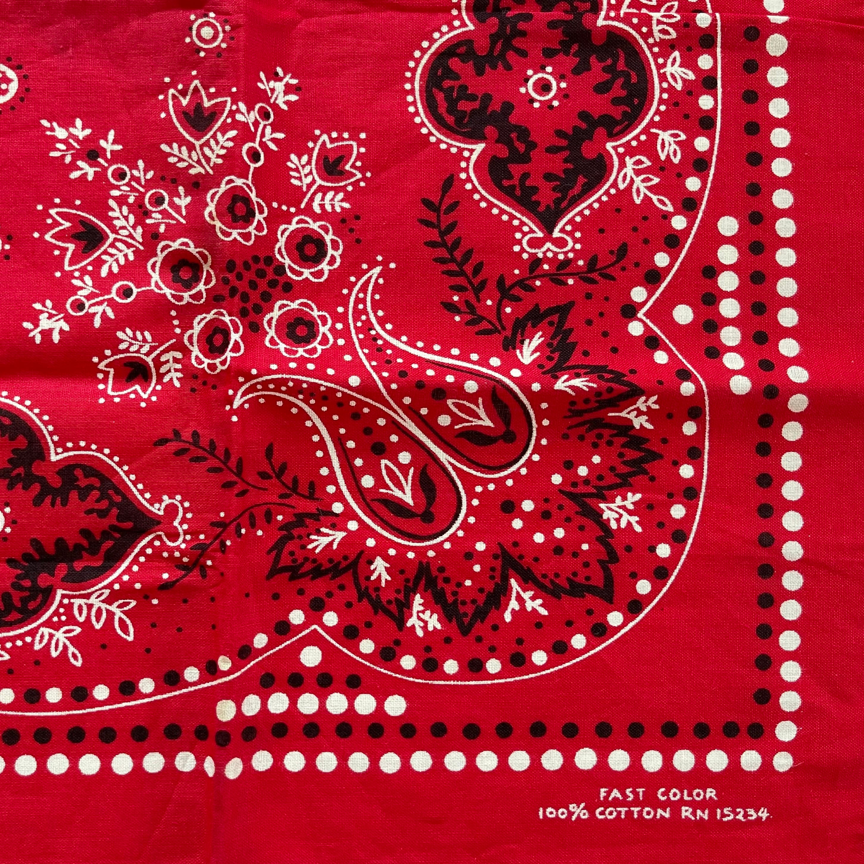 Deadstock】RN15234 ヴィンテージバンダナ MADE IN USA レッド | swallows