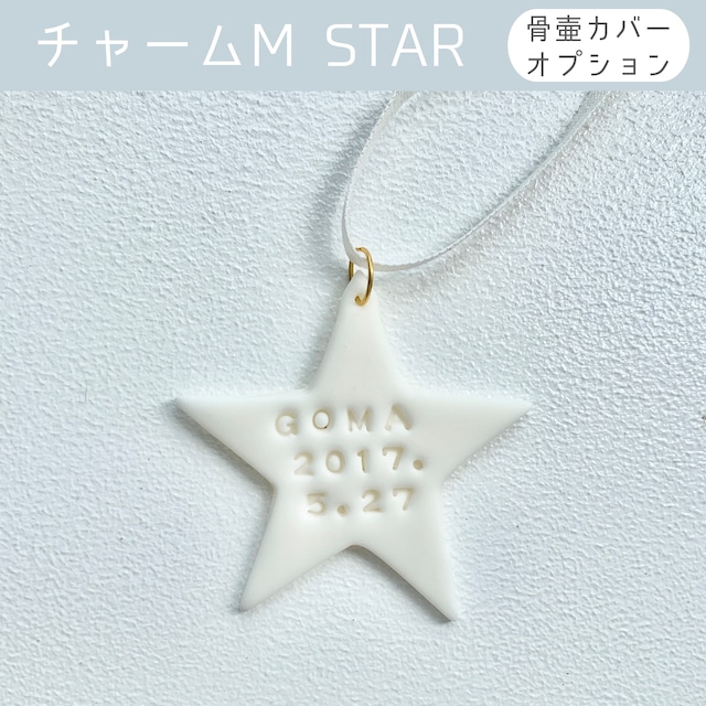 【骨壷カバーオプション】メッセージを刻んだチャーム Mサイズ STAR