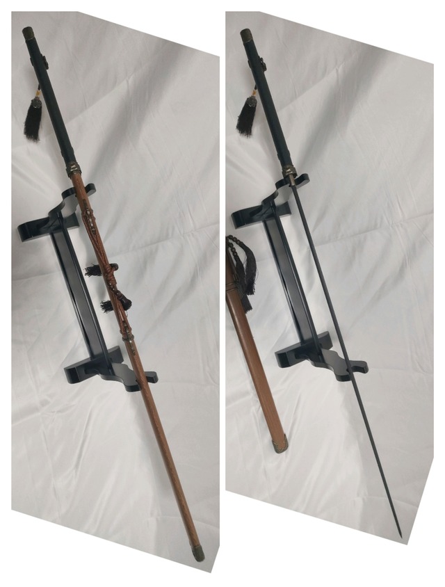 古装唐大刀 木目鞘 強化樹脂刀身 模造刀 中国剣 古代日本刀